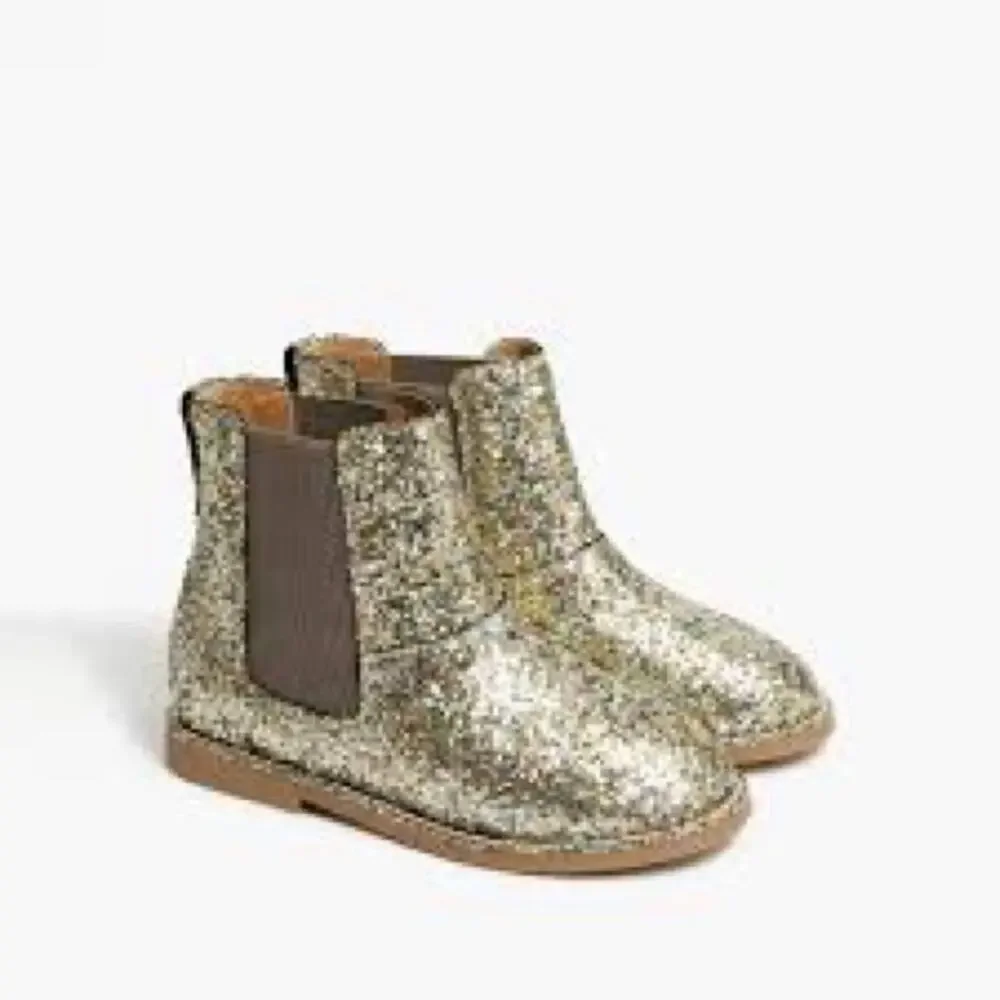 Crewcuts gold glitter boots